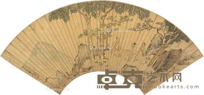  论道图 扇页 设色泥金纸本 43.5×15cm