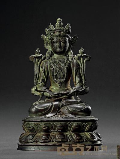 元 明 铜观音坐像 高19cm
