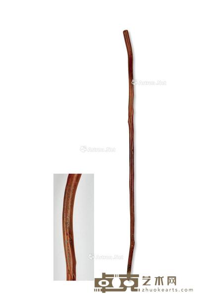  清早期·六舟、石匏款高士杖 长136cm
