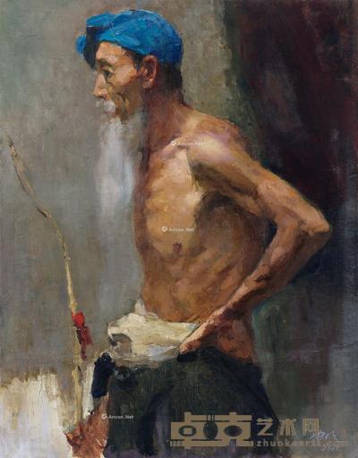 1963年作 老人像 布面 油画 64×50cm