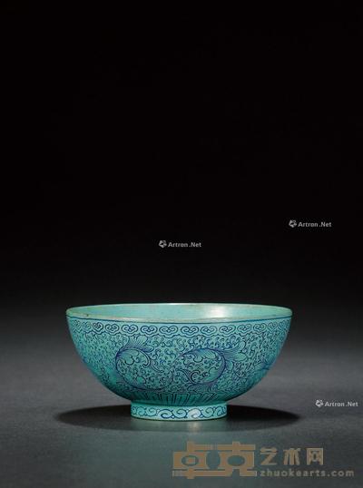 清中期·满彩紫砂碗 7.1×15.2cm