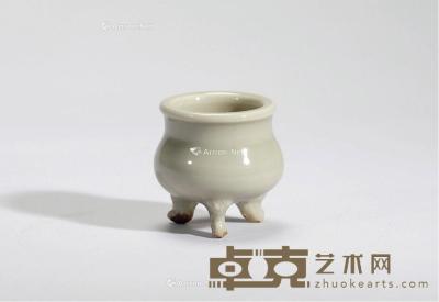  宋金 耀州窑月白釉小琴炉 高5cm；直径4.8cm