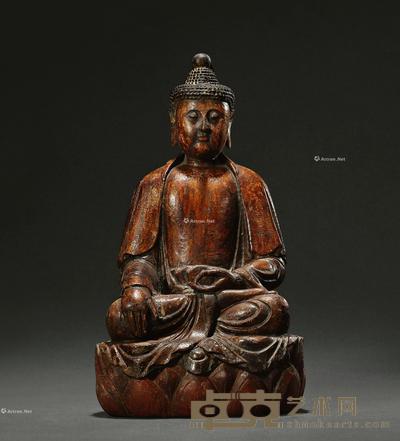 明 木胎释迦坐像 高33cm