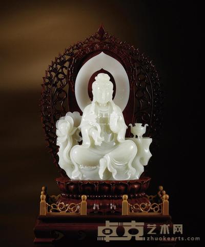 妙音善法 白玉摆件 钤印:长青 225×165×60mm