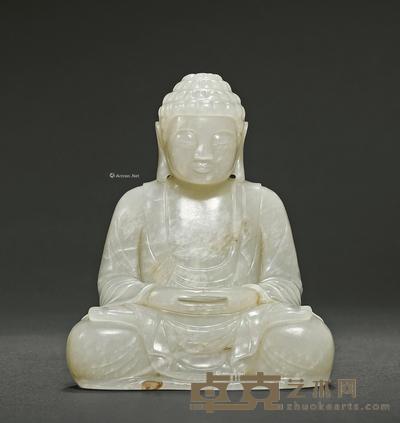  清 白玉佛 高11.8cm