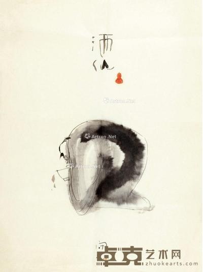 酒仙图 画心 水墨纸本 64×47cm