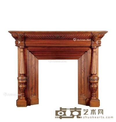 1890年制 德国胡桃木壁炉架 长146cm;宽41cm;高115cm