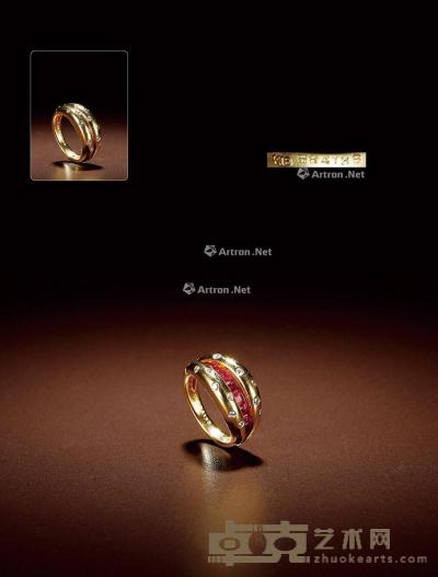  1950年制 开合式18K黄金红宝石戒指 指环大小12重量10.5g