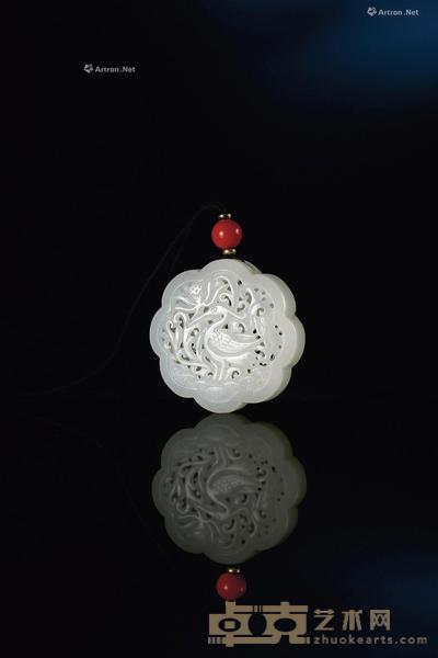 一路连科 白玉香囊 钤印:胡 40×40×15mm