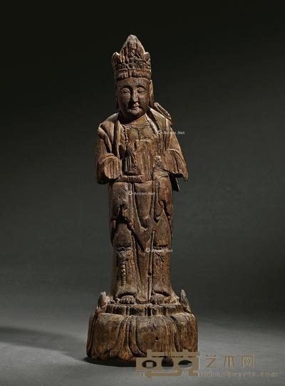 明 木胎观音立像 高32cm