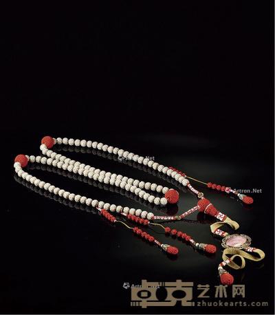 清·珍珠辑米珠包珍珠108子朝珠 珠径1.2cm