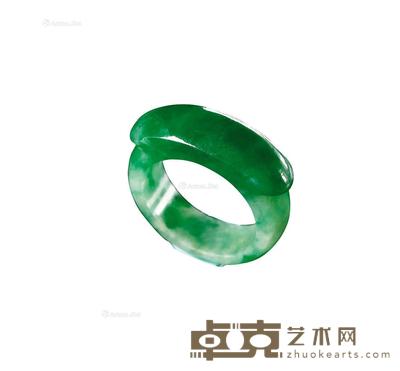 清 翡翠马鞍戒指 --