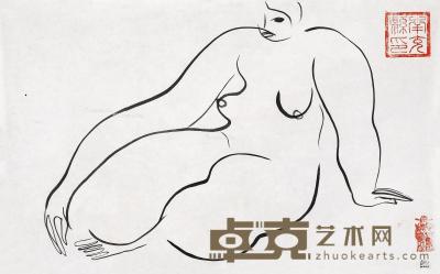  裸女 纸本 水墨 27.5×45cm