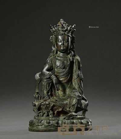 明早期 铜自在观音像 高23cm