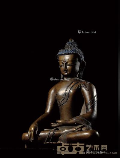 十六-十七世纪·铜释迦牟尼坐像 高43.5cm