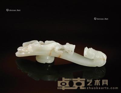 元·白玉螭龙带钩 长13.8cm