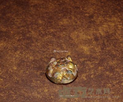  汉 青铜鎏金盘龙于山席镇 高2.4cm
