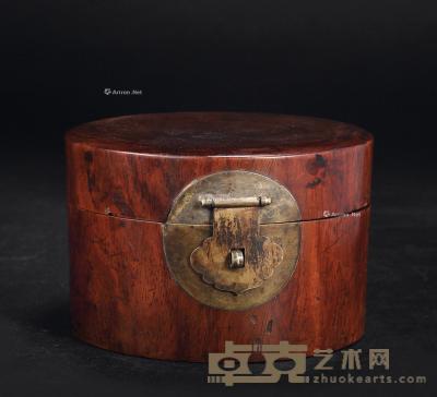 明 黄花梨圆形盒 直径13.5cm