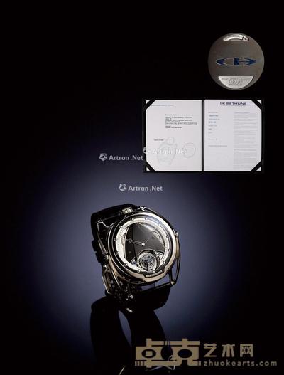 贝蒂纳(De Bethune)Dress Watches系列陀飞轮锆金属半镂空腕表 表径直径43mm