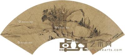 林峦清溪图 扇页 水墨纸本 50×15cm