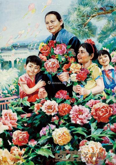 和宋奶奶在一起 纸本 水粉 69.5×48cm