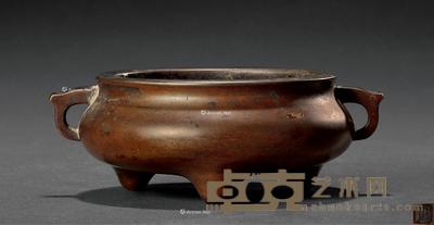清 铜压经炉 口径11cm;高5.6cm;重1101g