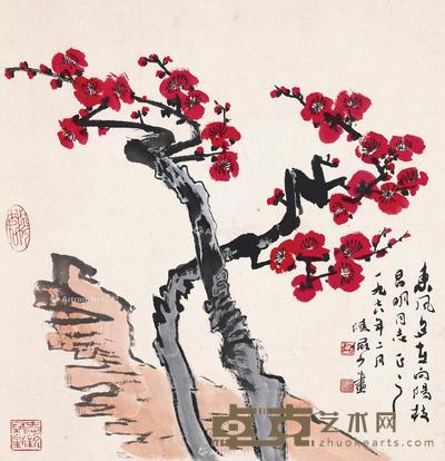 1978年作 红梅图 镜片 设色纸本 41×39.5cm