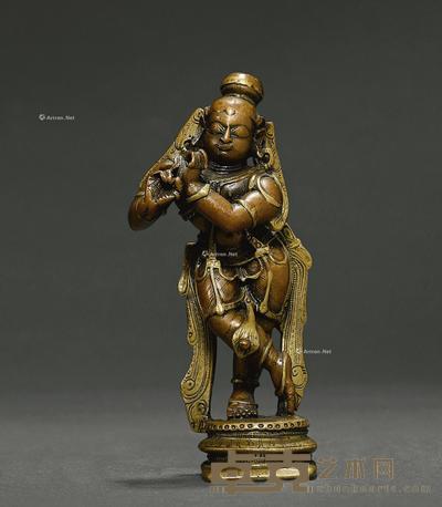16世纪 双色铜毗湿奴立像 高12cm