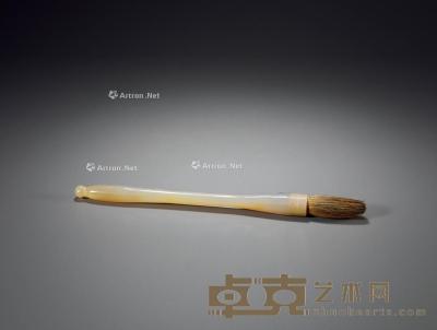  清 玛瑙管毛笔 笔管长20.2cm