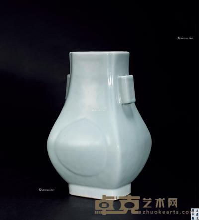 清光绪 青釉贯耳瓶 高30cm