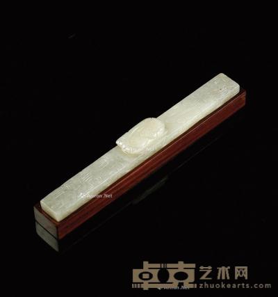  明·青花玉螭纹压尺 长16.0cm