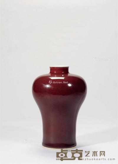  清乾隆 祭红釉梅瓶 高17.8cm