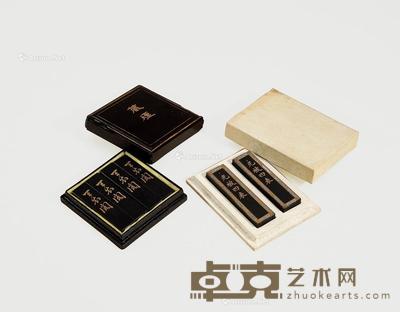 清 光被四表、天衣阁墨 (六锭) 9.2×2.4×1.1cm×2;每锭重约34.5g;7.9×1.9×0.8cm×4;每锭重约16.5g