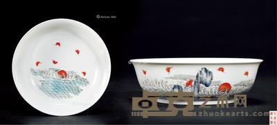 清光绪 粉彩福山寿海盘 直径14.5cm