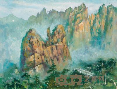 高山耸立 布面 油画 33.5×44cm