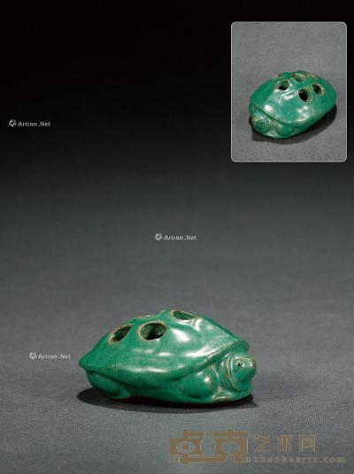  清·宜钧釉紫砂胎乌龟形摆件 4.5×9.5×7cm
