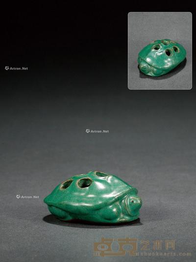 清·宜钧釉紫砂胎乌龟形摆件 4.5×9.5×7cm