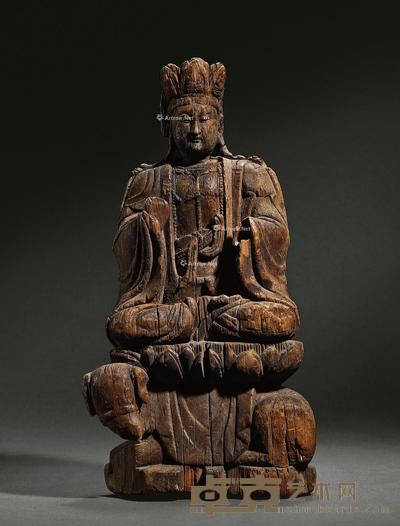 明 木胎普贤坐像 高32cm
