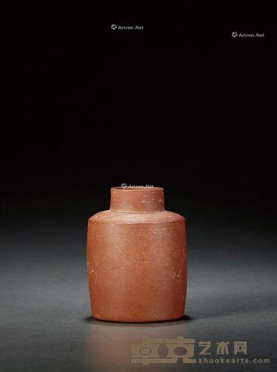  明末清初·紫泥铺砂折肩茶叶罐 13.5×10.5cm
