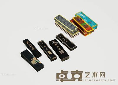 晚清民国 天宝九如、周氏珍藏、千秋光、气叶金兰、御赐金莲墨 (五锭) 尺寸不一;重量不一