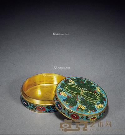 明·大明宣德年制款掐丝珐琅圆形盖盒 高5cm;直径12cm