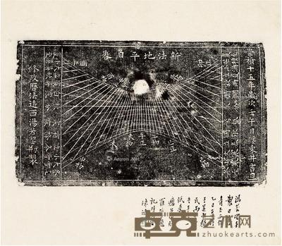 汤若望手制日晷拓本 纸本 镜片 20.8×22.6cm