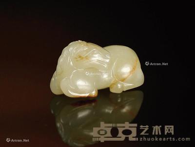 清·白玉卧马 长5.0cm
