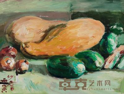  1986年作 南瓜 布面 油画 31×41.5cm