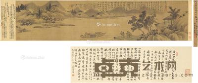  临风判袂图 手卷 设色绢本 画心129.5×30cm；题跋91×27cm