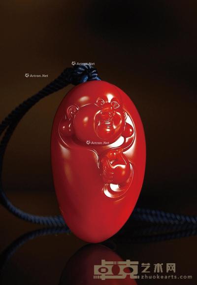 笑口常开 南红挂件 钤印:一户侯 45×27×23mm