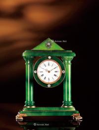  1890年制 法贝热俄罗斯皇室定制碧玉台钟