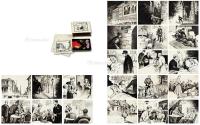  1962年作 但丁街血案 连环画原稿（全） 纸本 水墨