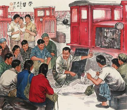  学习 立轴 纸本