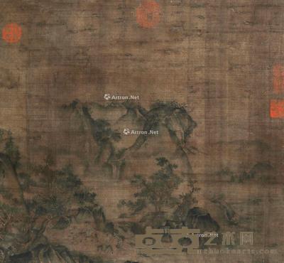 山水 立轴 绢本 42×47cm